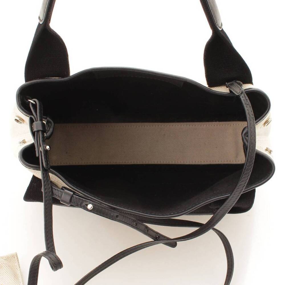Balenciaga Navy Blue Cabas XS Canvas Handbag White Black - Picture 5 of 8
